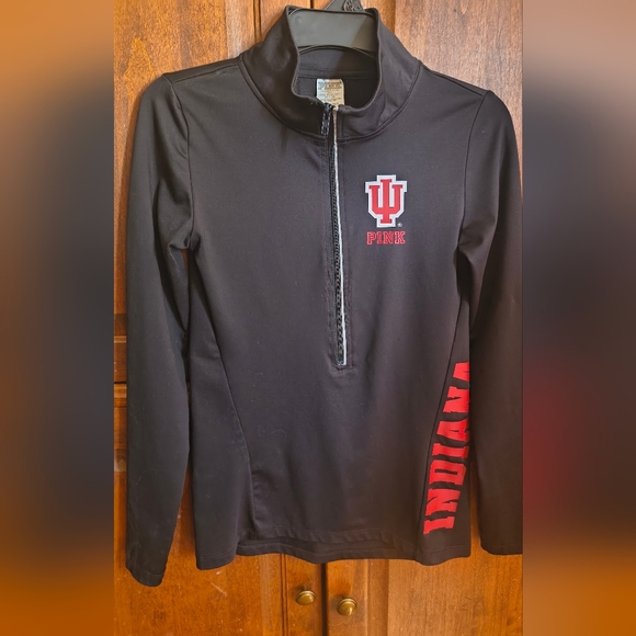 Victoria's Secret Tops - Victoria's Secret PINK Black Indiana University Long Sleeve XS